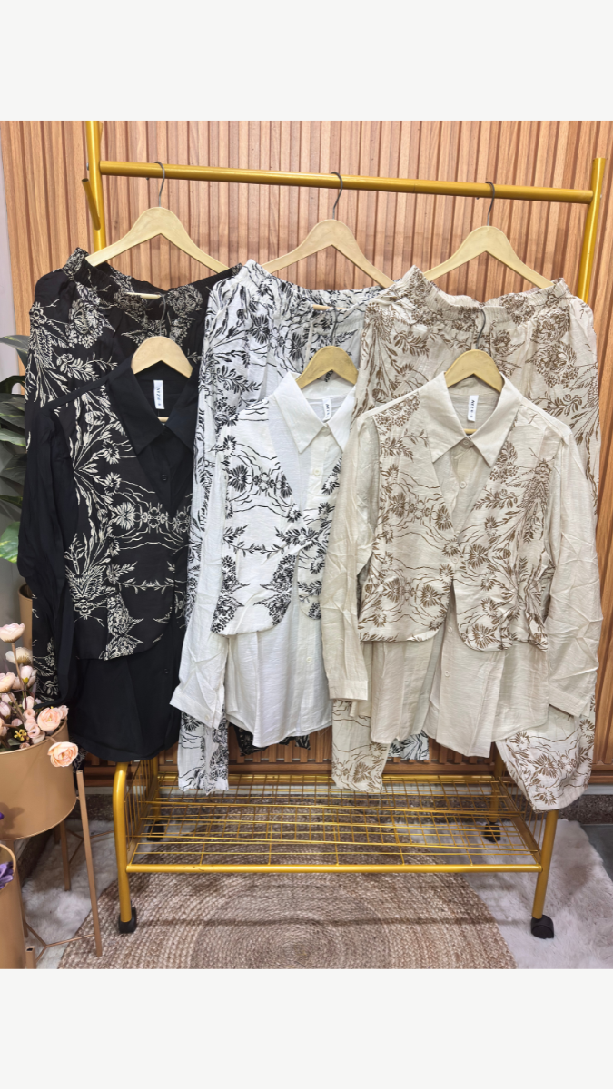 Printed Vest And Pant With Plain Kurta Set FC1810