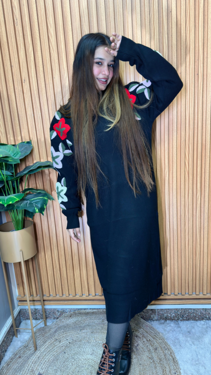 Stylish Sleeve Knitting Midi Dress FC2102