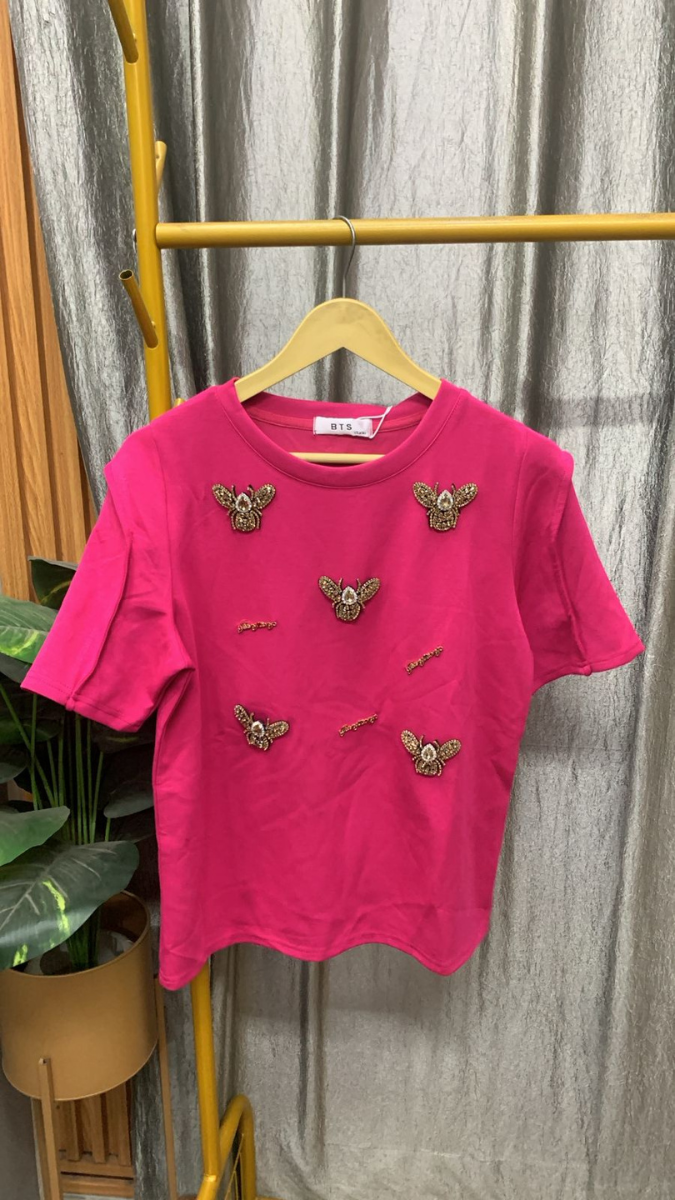 Rhinestone Bee Embedded Top FC2436