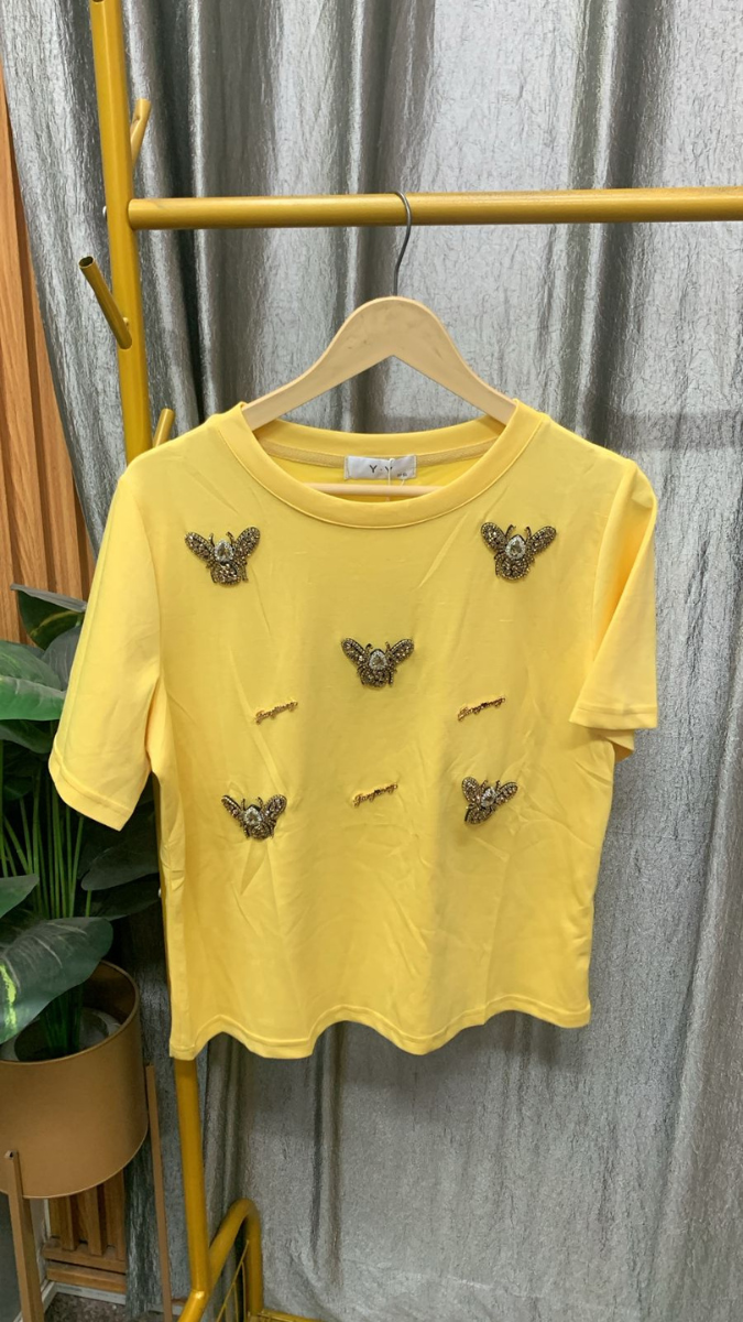 Rhinestone Bee Embedded Top FC2436