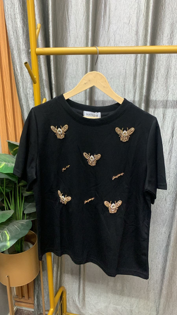 Rhinestone Bee Embedded Top FC2436