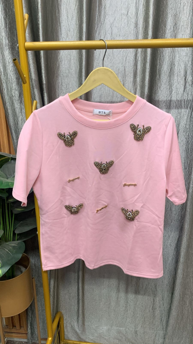 Rhinestone Bee Embedded Top FC2436