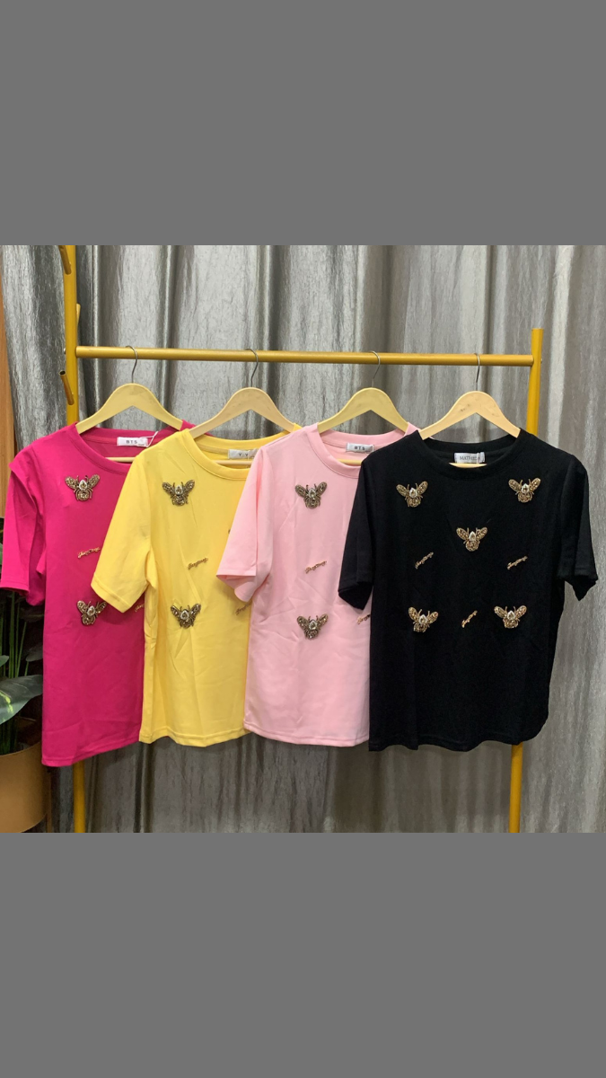 Rhinestone Bee Embedded Top FC2436