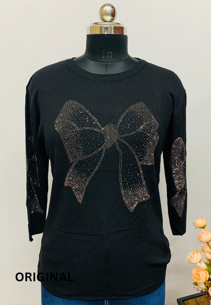 Rhinestone Bow Top