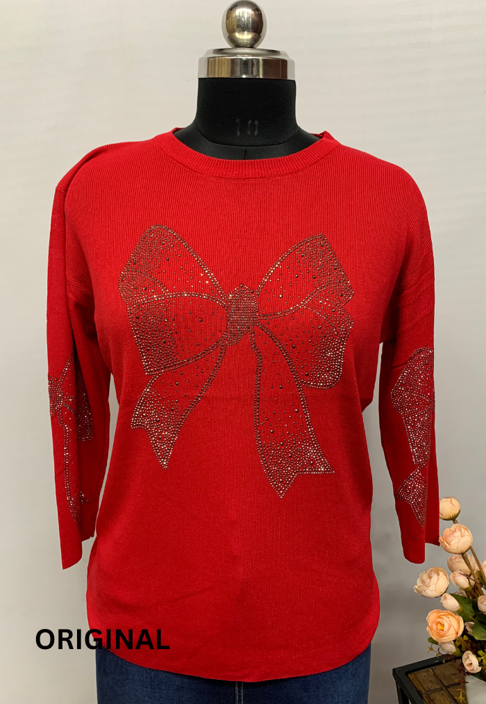 Rhinestone Bow Top