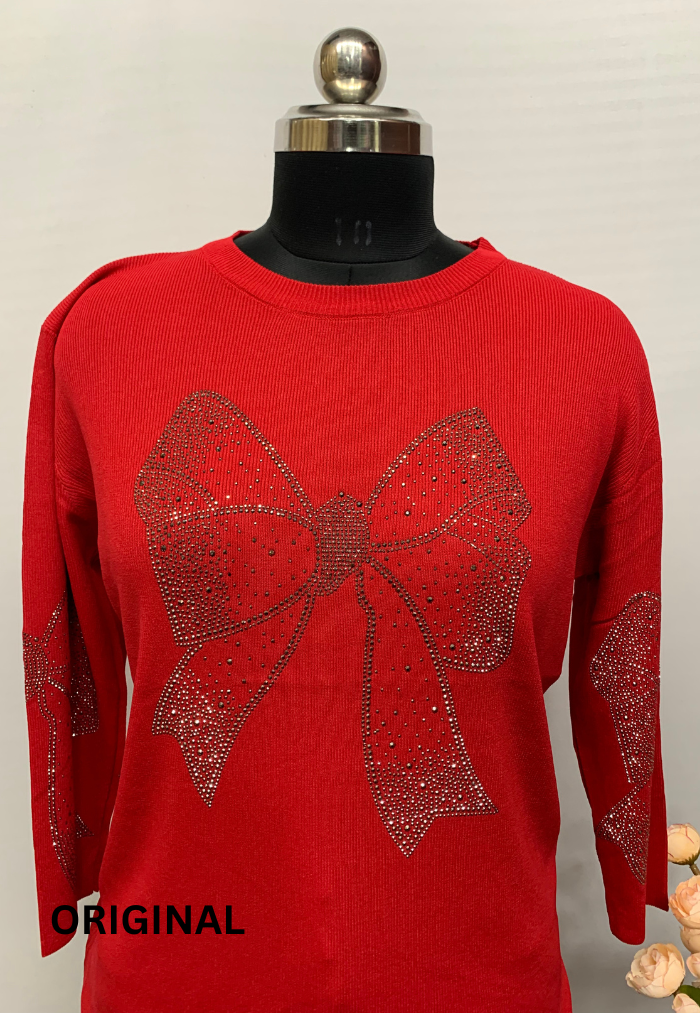 Rhinestone Bow Top