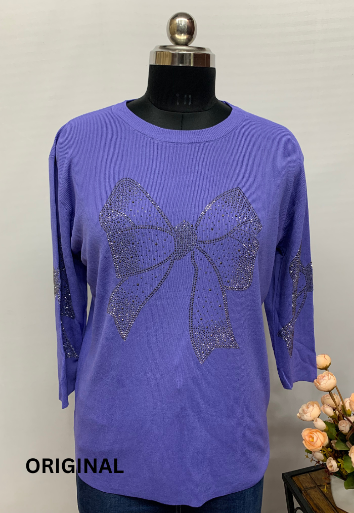 Rhinestone Bow Top