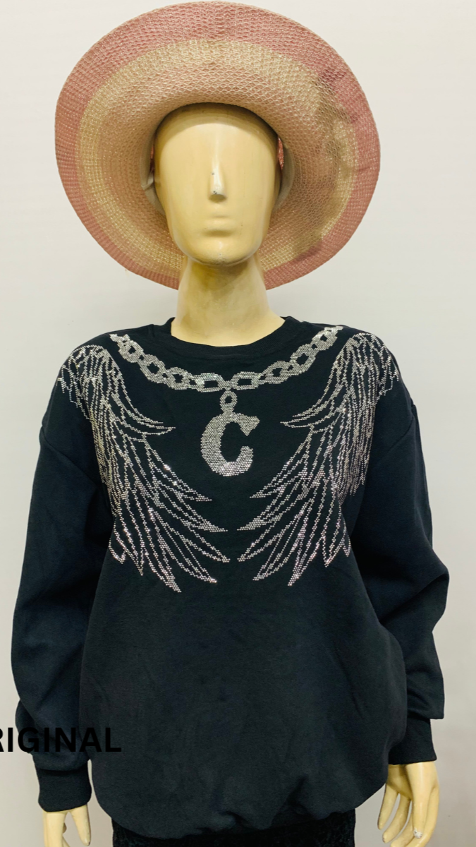 Rhinestone Chain Embedded Winter Top FC1454