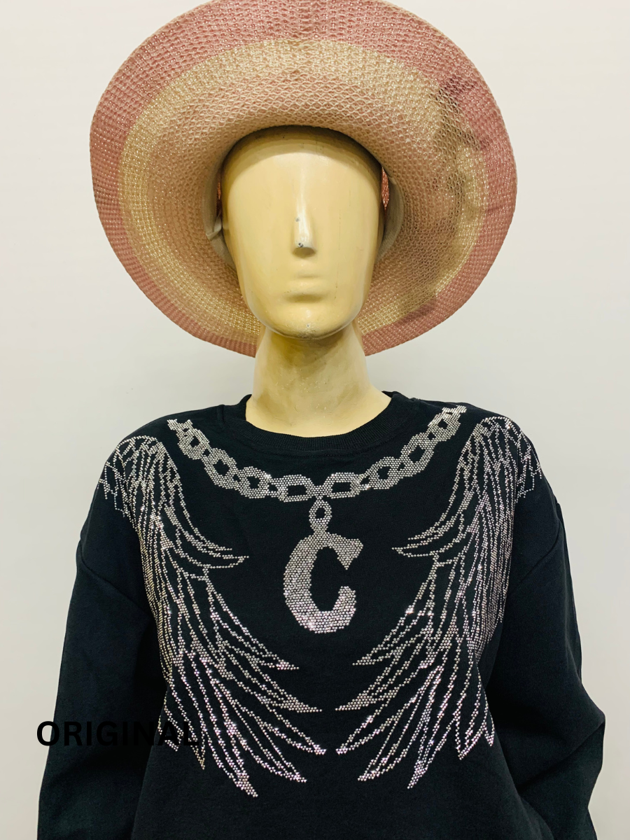 Rhinestone Chain Embedded Winter Top FC1454