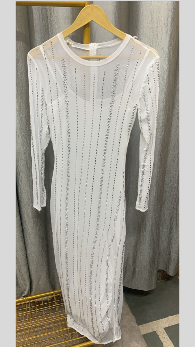 Rhinestone Designed Bodycon Dress FC2232