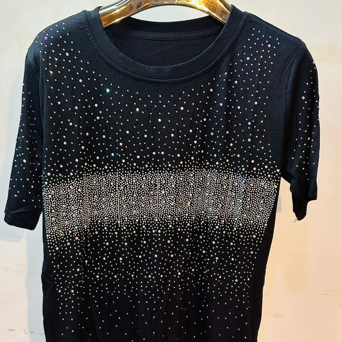  Rhinestones Embellished T-Shirt