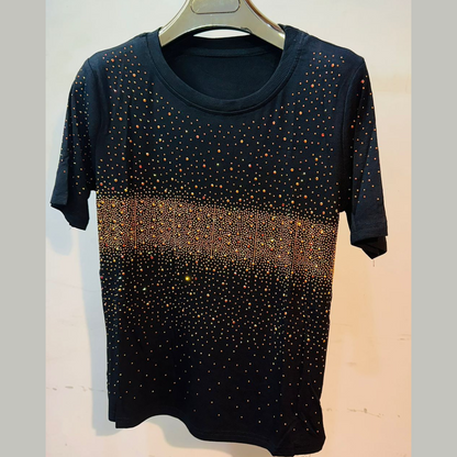  Rhinestones Embellished T-Shirt