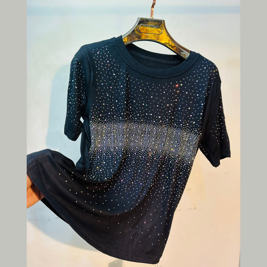  Rhinestones Embellished T-Shirt