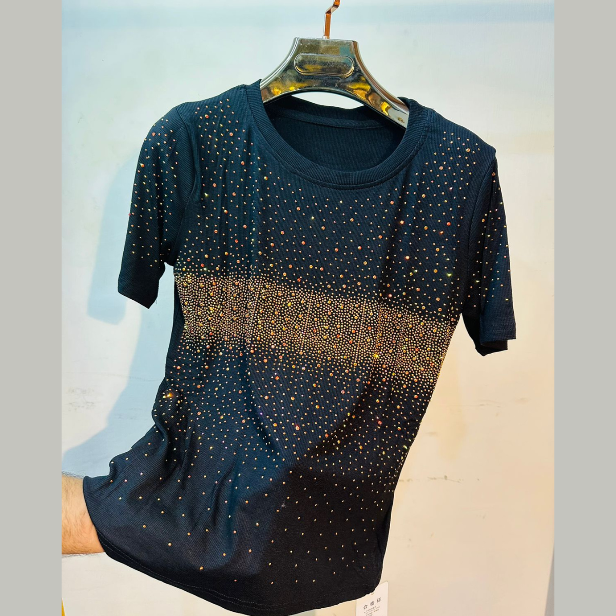  Rhinestones Embellished T-Shirt