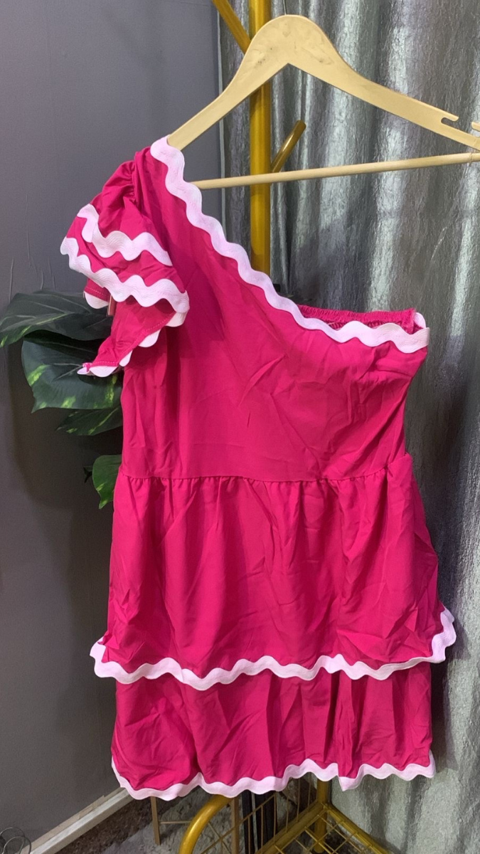 Ric Rac Ruffle One Shoulder Mini Dress FC2220