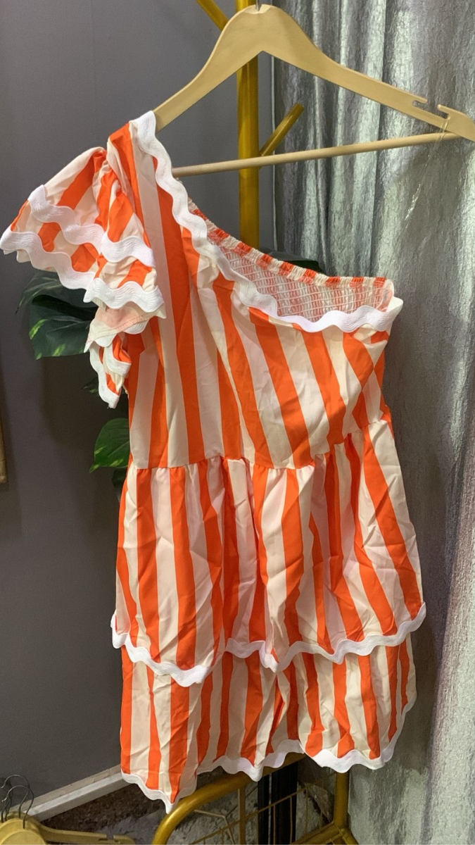 Ric Rac Ruffle One Shoulder Mini Dress FC2220