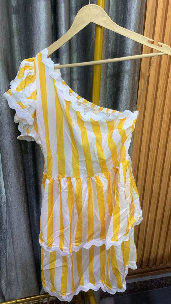 Ric Rac Ruffle One Shoulder Mini Dress FC2220