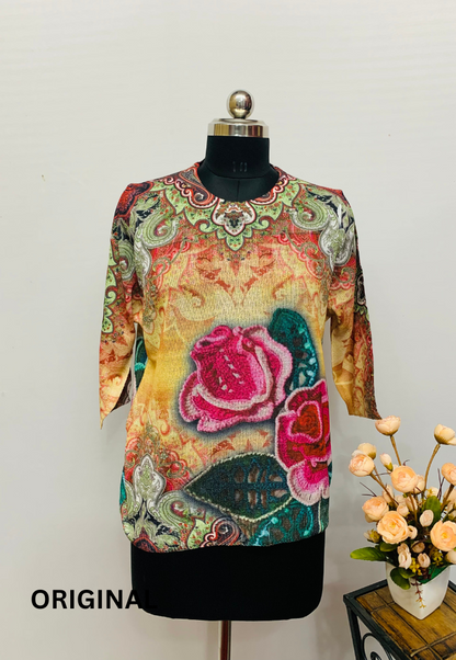 Rose Printed Top