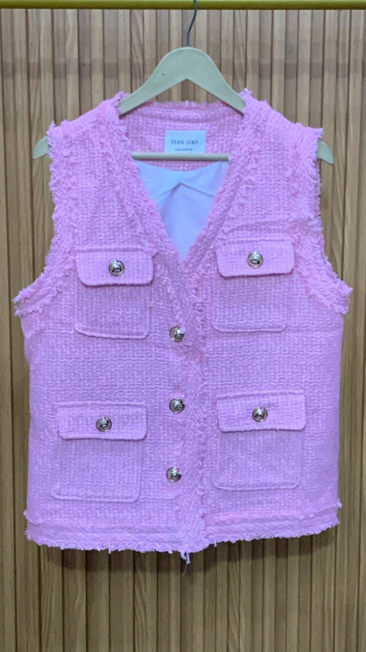 Rough Border Sleeveless Coat FC1914