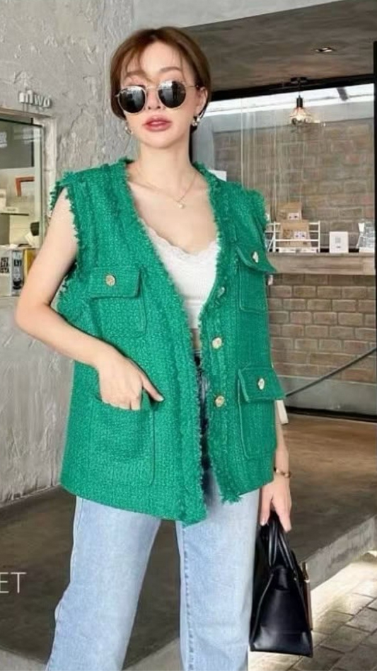 Rough Border Sleeveless Coat FC1914