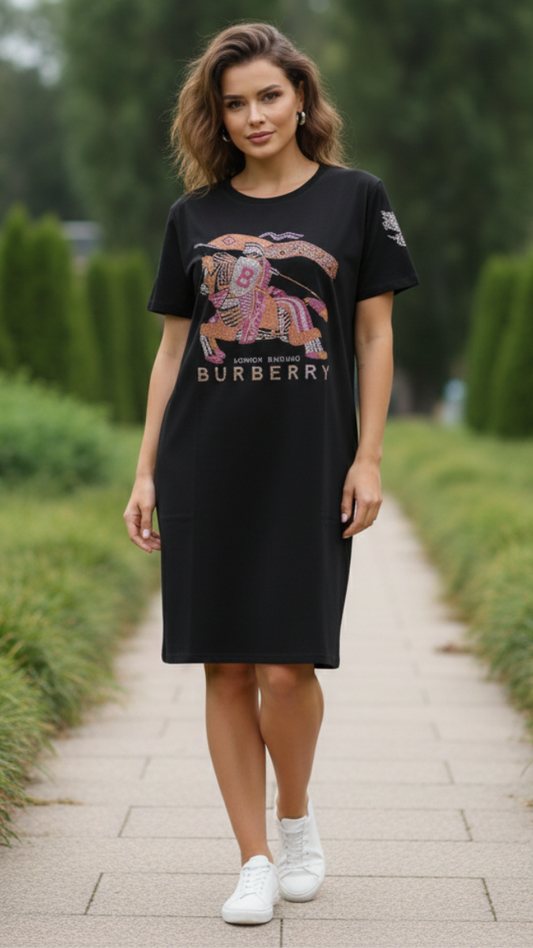 Round Neck Half Sleeve A- Line Dress FC2177