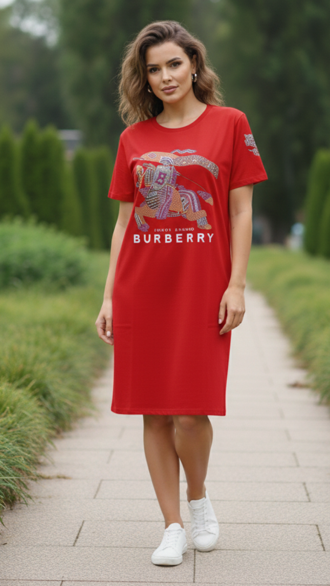 Round Neck Half Sleeve A- Line Dress FC2177