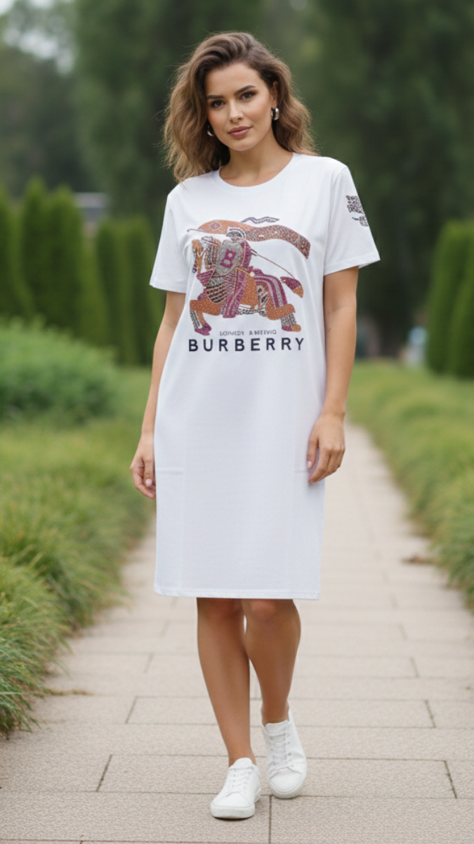 Round Neck Half Sleeve A- Line Dress FC2177
