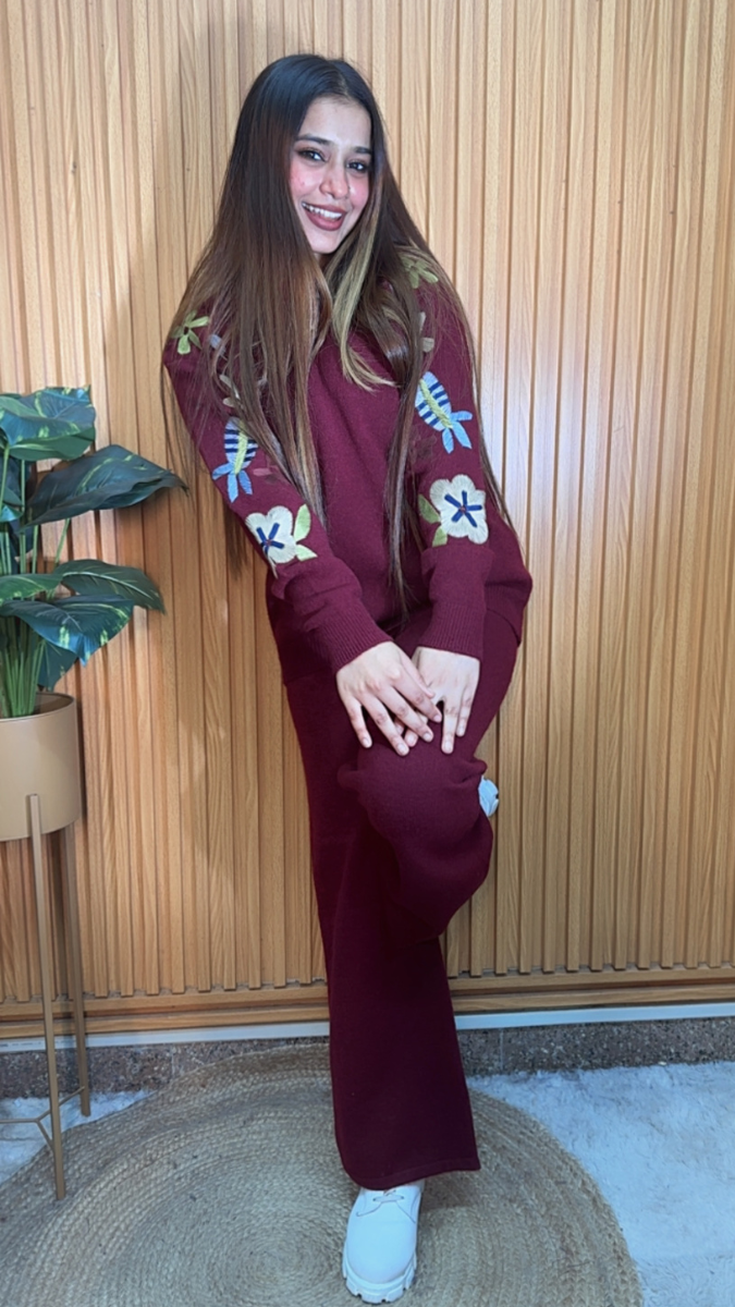 Round Neck Printed Sleeve Coord Set FC2085