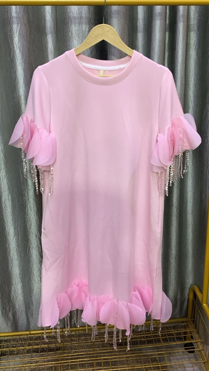 Round Neck Tassel Border Mini Dress FC2205