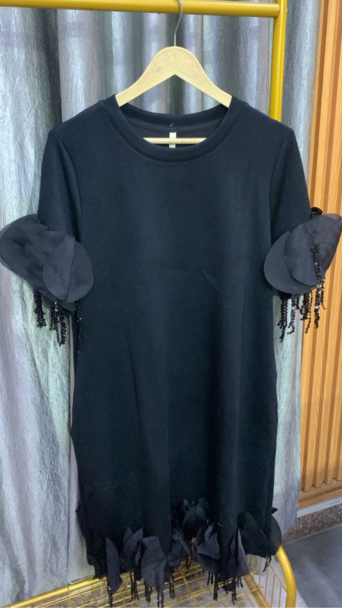 Round Neck Tassel Border Mini Dress FC2205