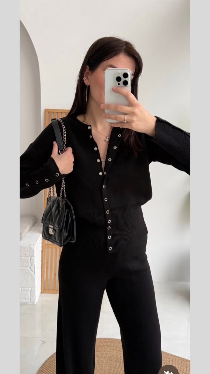 Round Neck Tich Button Coord Set FC2020