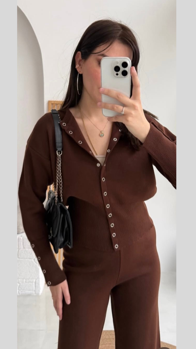 Round Neck Tich Button Coord Set FC2020