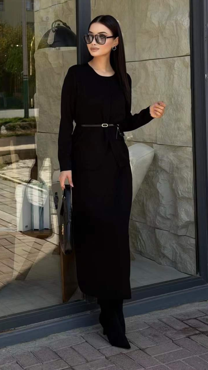 Round Neck Top With A- Line Skirt Set FC2008