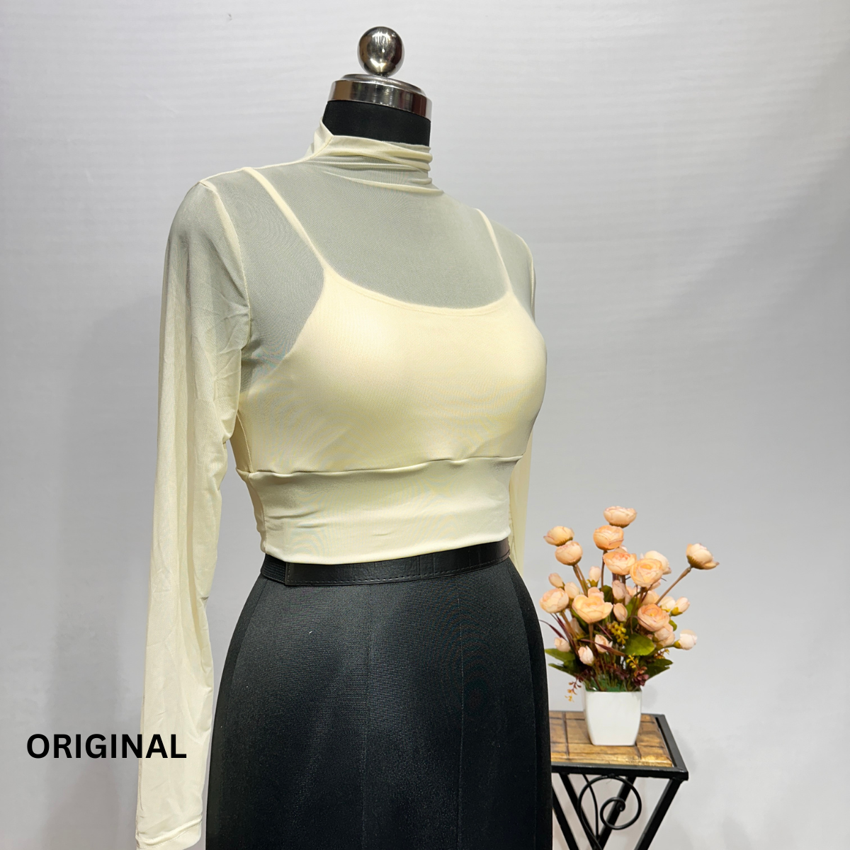 Round Neck Fitted Crop Top