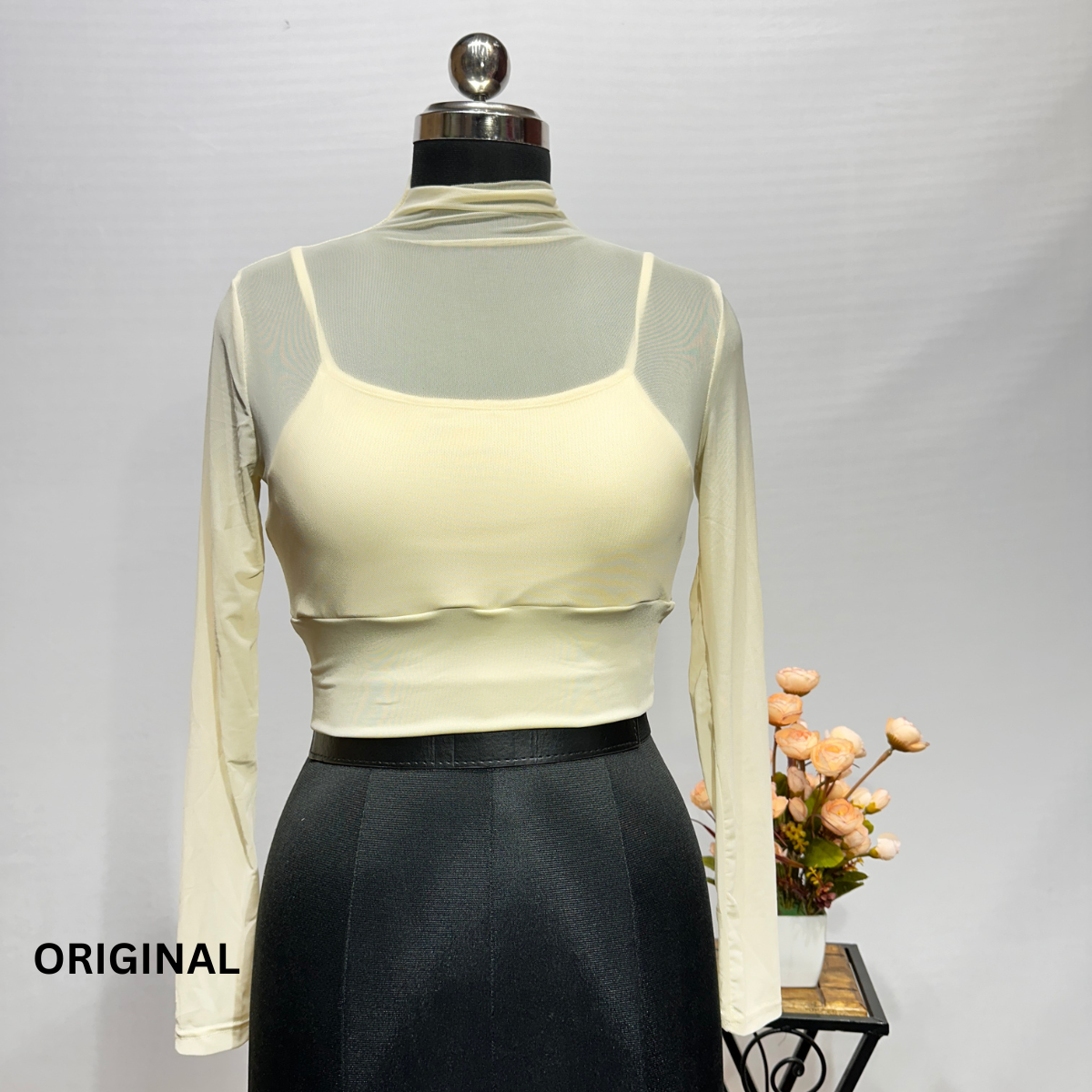 Round Neck Fitted Crop Top