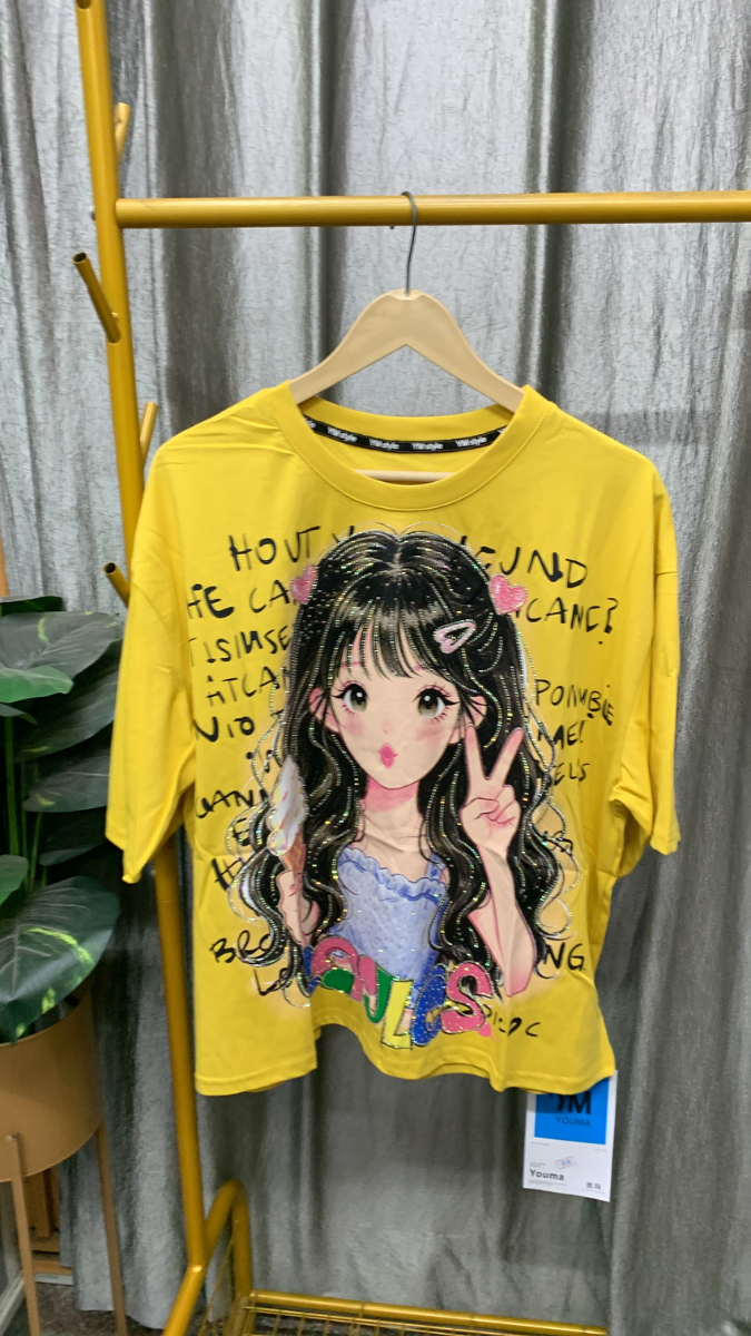 Round Neck Half Sleeve Printed Top FC2457