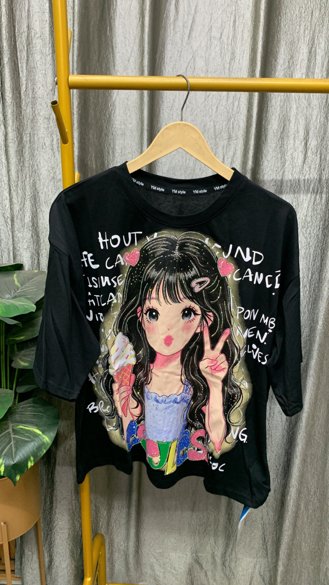 Round Neck Half Sleeve Printed Top FC2457