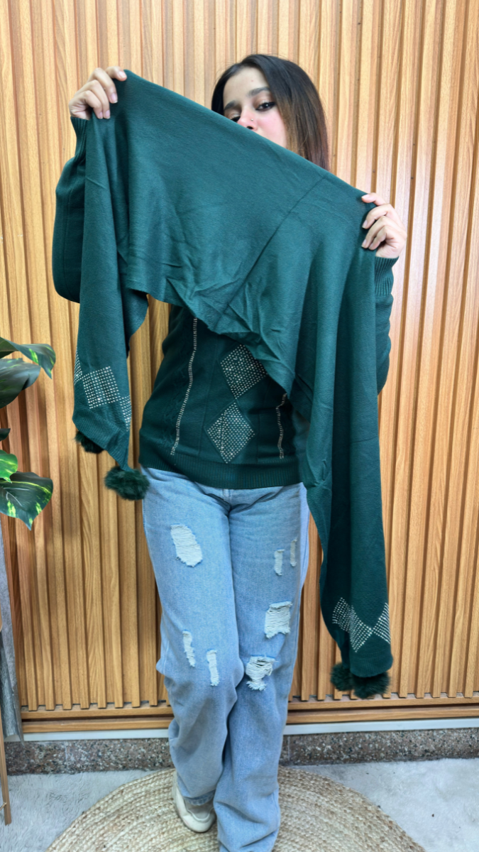 Round Neck Top With Scarf FC1948