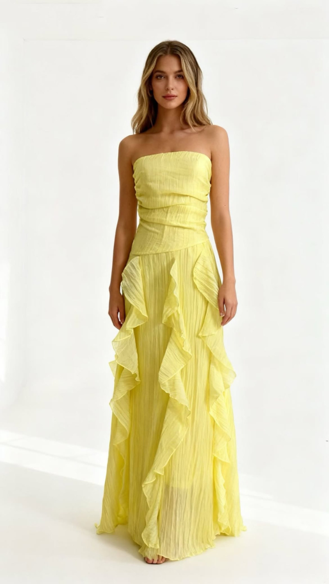 Ruffle Designed Off Shoulder Dress FC2541