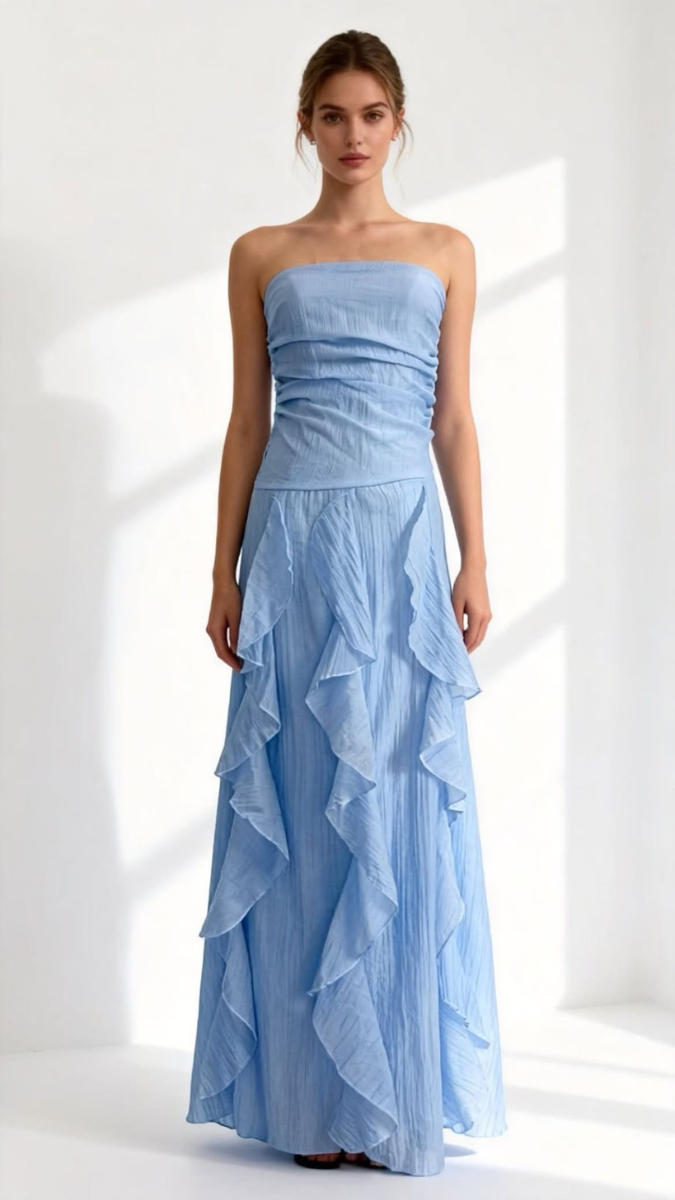 Ruffle Designed Off Shoulder Dress FC2541
