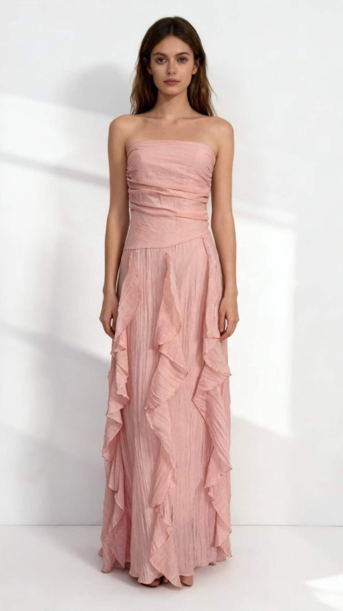 Ruffle Designed Off Shoulder Dress FC2541