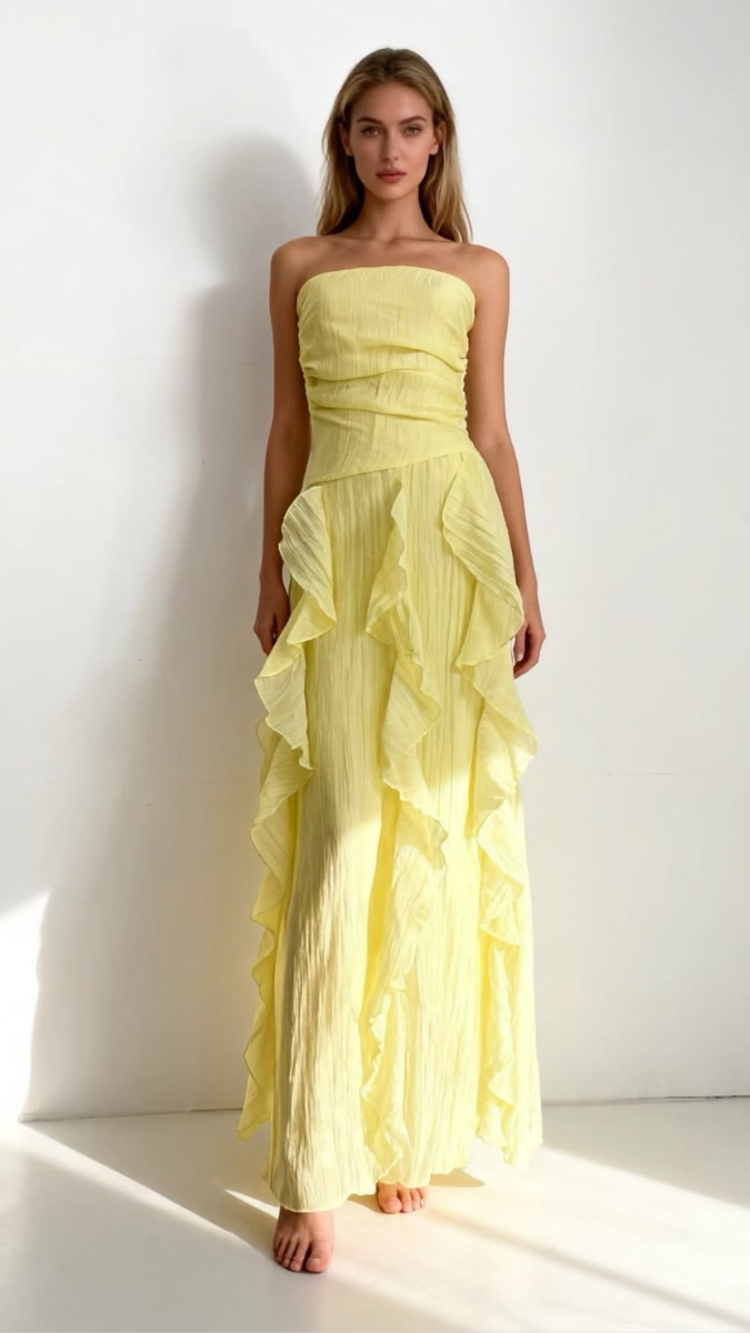 Ruffle Designed Off Shoulder Dress FC2541