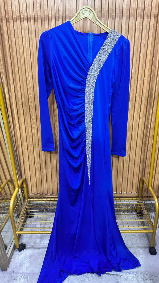 Ruffle Designed With Crystal Front Dress FC1964