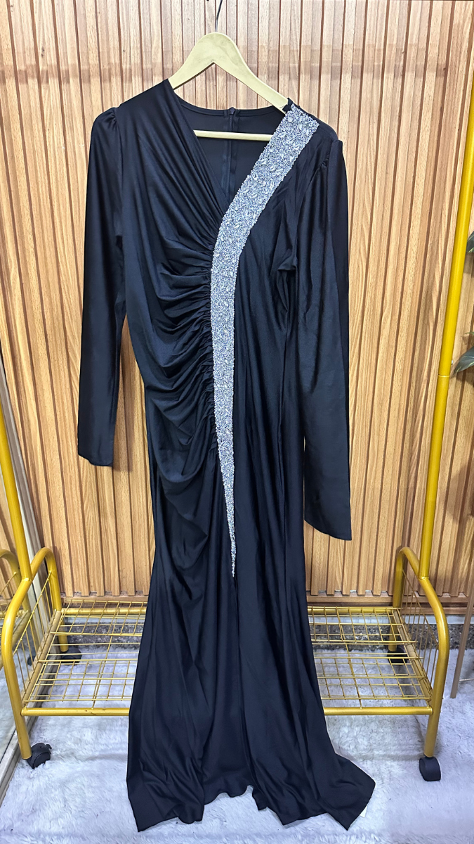 Ruffle Designed With Crystal Front Dress FC1964