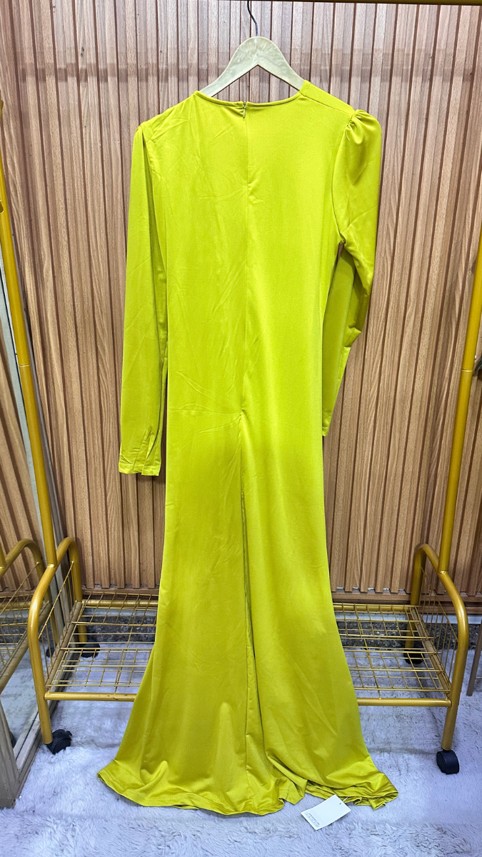 Ruffle Designed With Crystal Front Dress FC1964