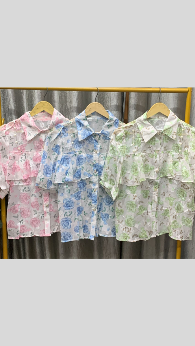 Ruffle Floral Printed Top FC2255