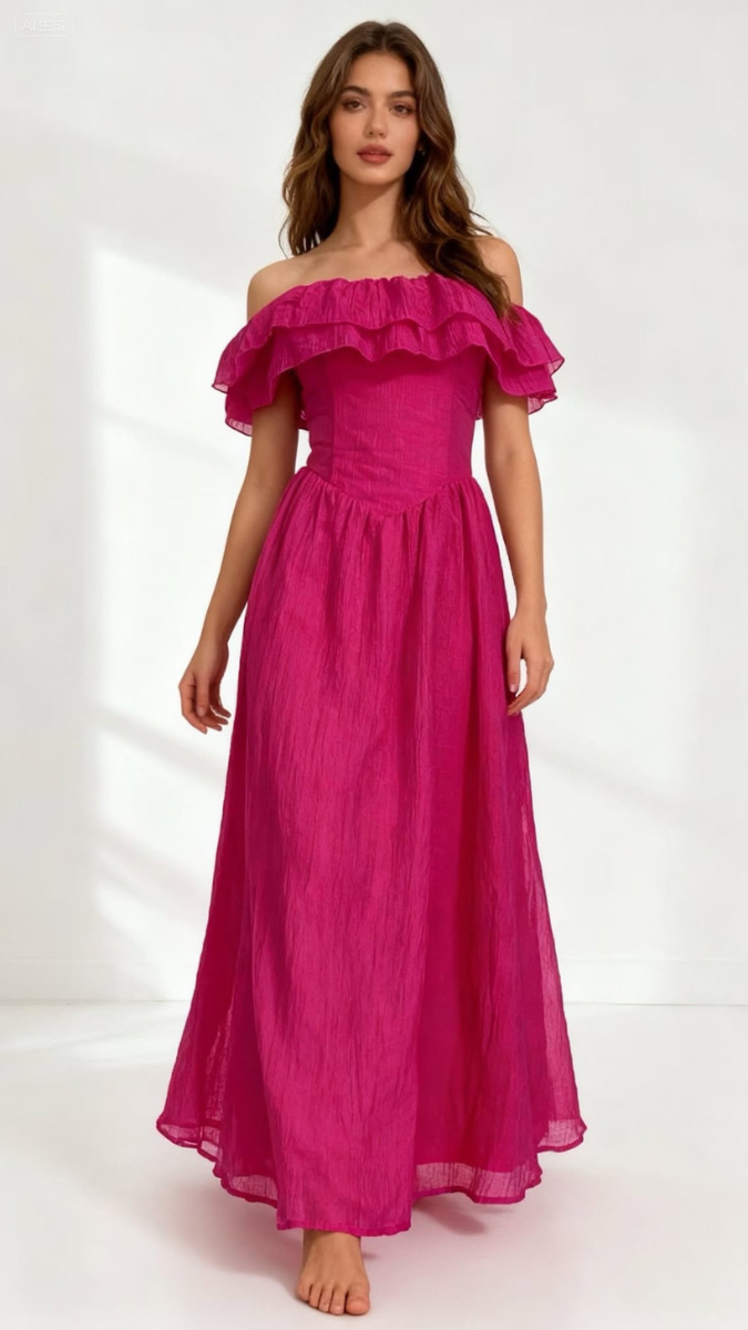 Ruffle Off Shoulder Dress FC2538