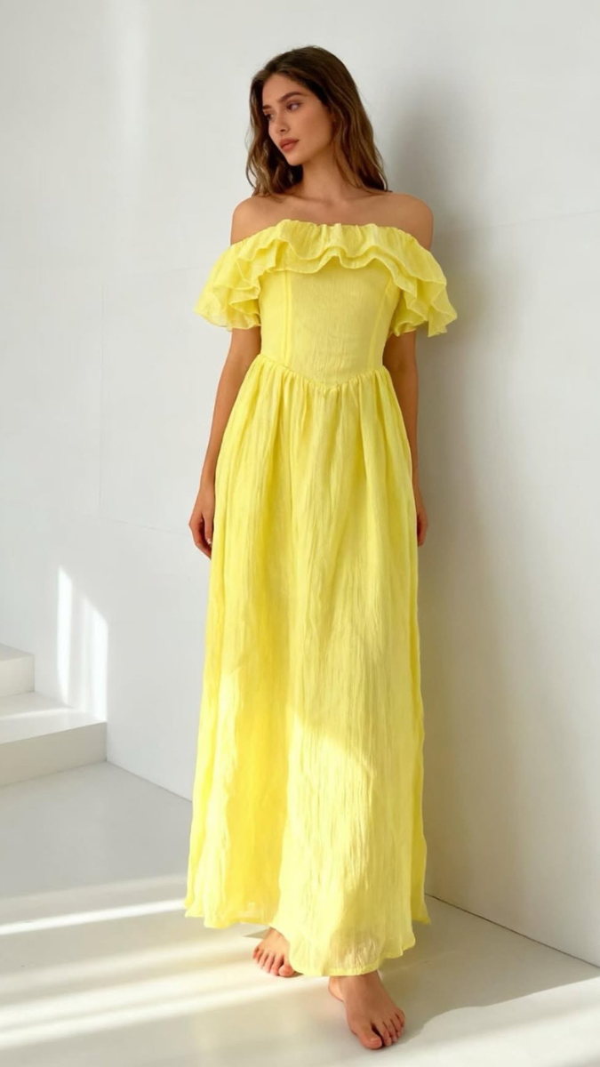 Ruffle Off Shoulder Dress FC2538