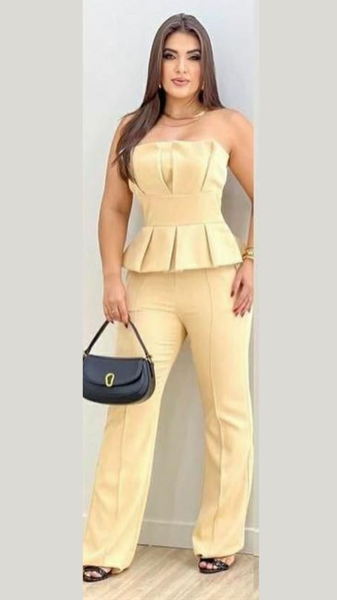Ruffle Off Shoulder Top And Pant Coord Set FC2157