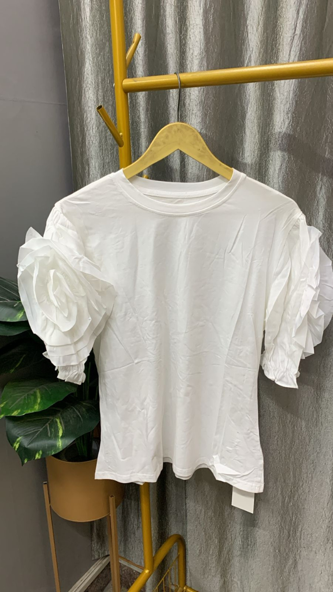 Ruffle Sleeve Round Neck Top FC2343